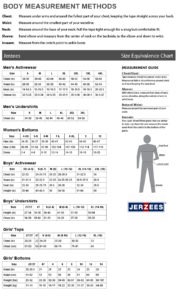 Jerzees - Size Chart 